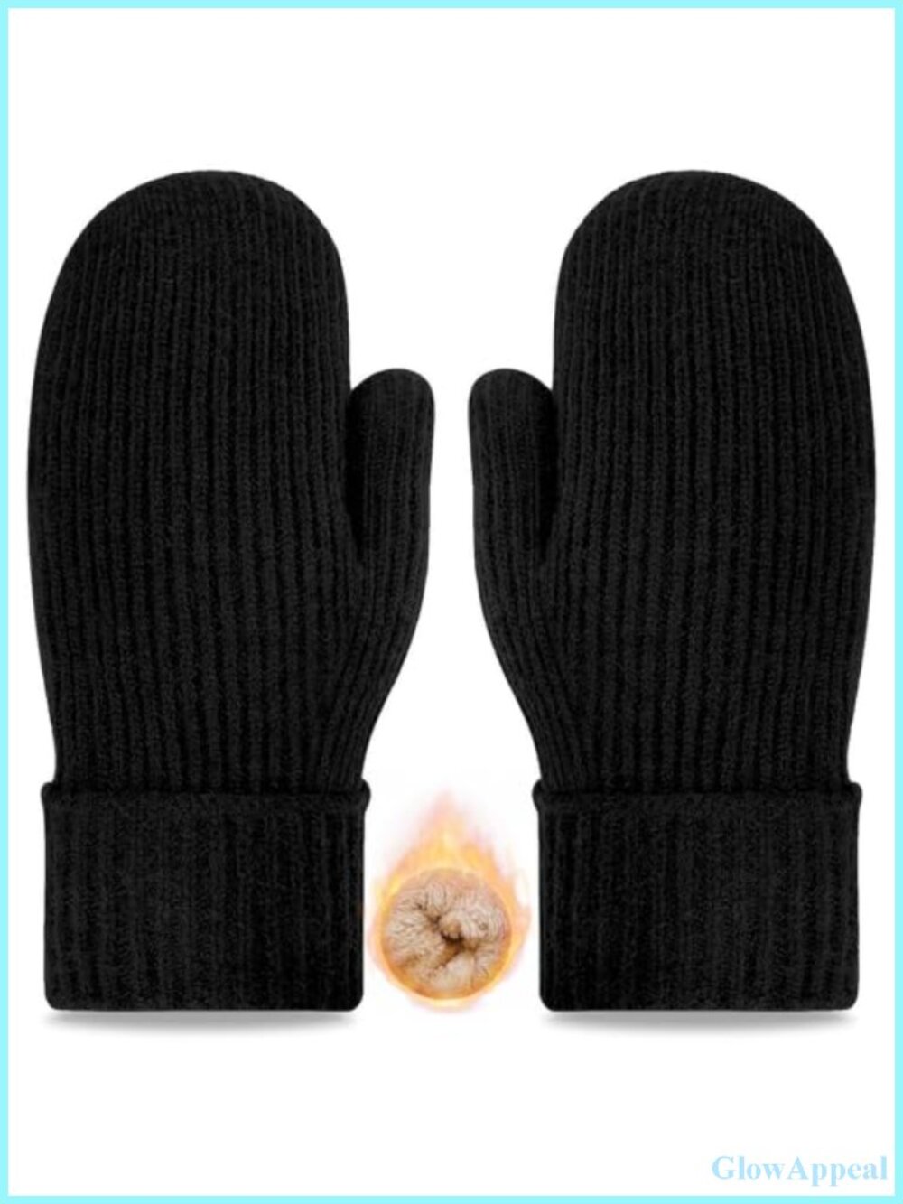 Wool Winter Gloves Men Women Fleece Lined Thermal Stretch Knit Mittens